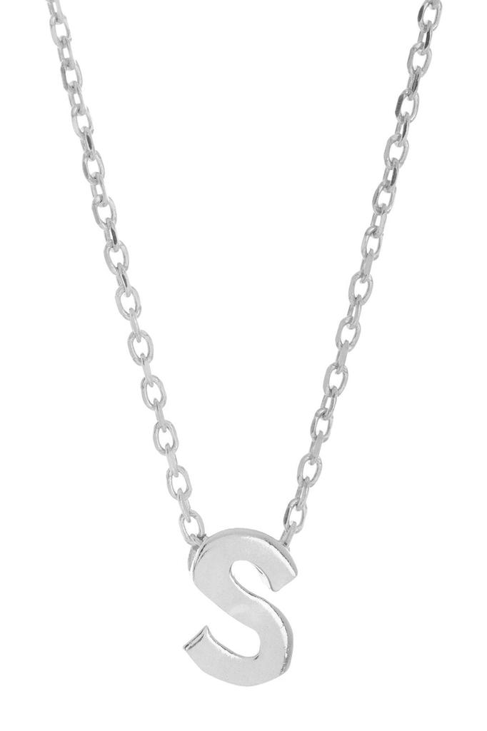 Adornia Initial Necklace White Rhodium .925 Sterling Silver商品第7张图片规格展示
