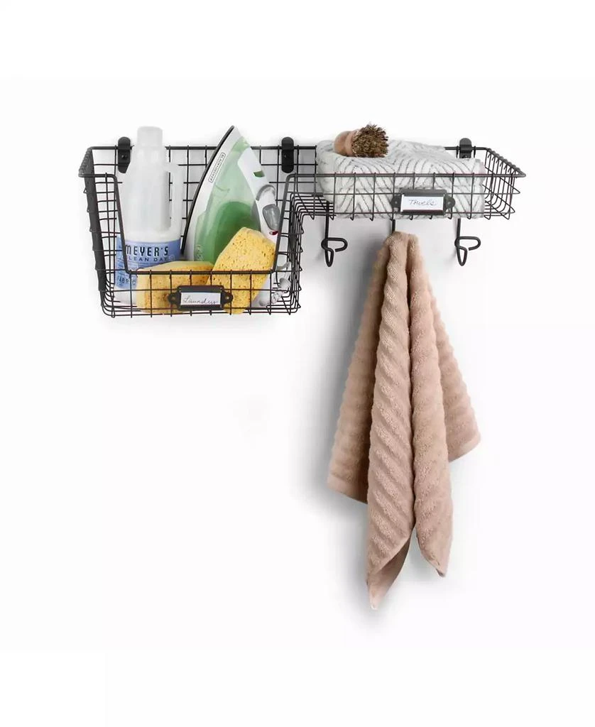 商品Spectrum|Vintage-like Living Wall Mount Basket Station, Large,价格¥283,第2张图片详细描述
