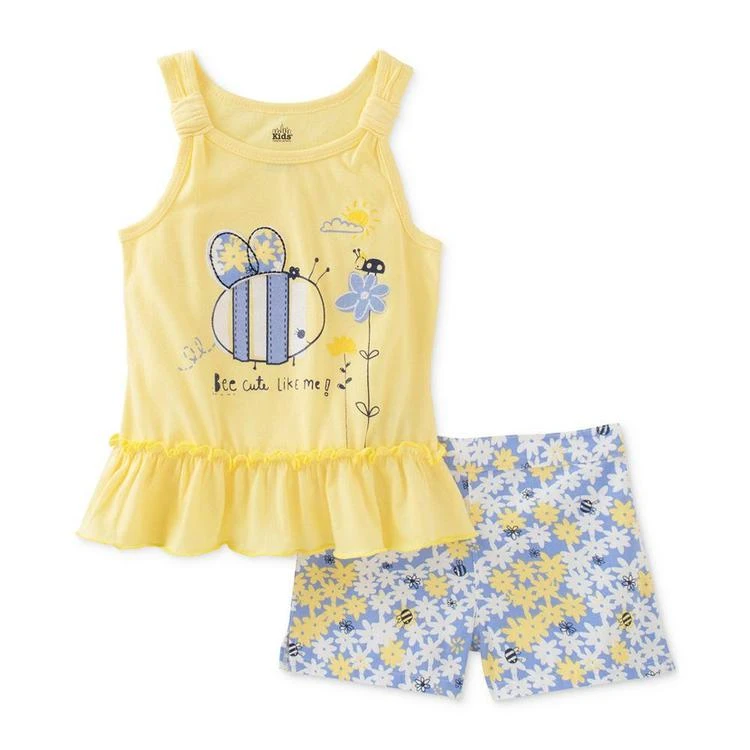 商品KIDS HEADQUARTERS|2-Pc. Bee Cute Top & Shorts Set, Baby Girls (0-24 months),价格¥57,第1张图片