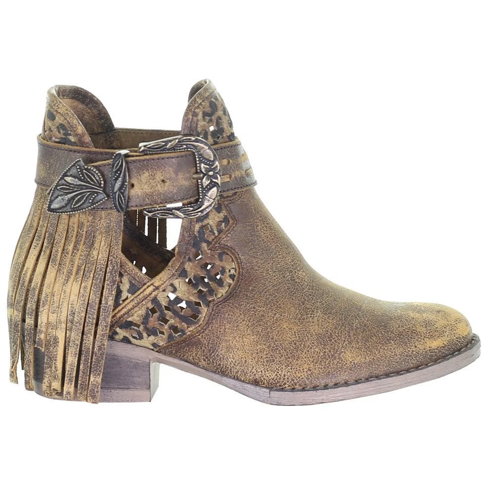 商品Corral Boots|Leopard Round Toe Cowboy Booties,价格¥839,第1张图片