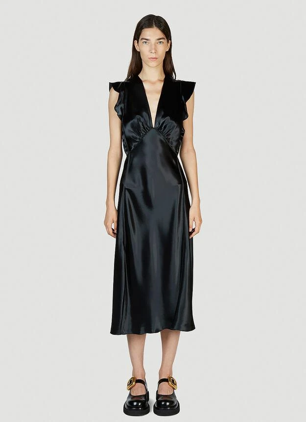 商品Bottega Veneta|Fluid Ruffle Dress in Black,价格¥18040,第1张图片