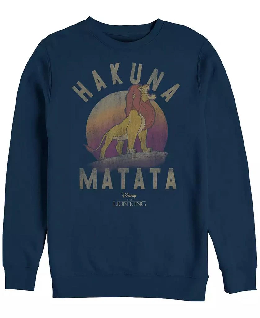 商品Disney|Disney Men's Lion King Simba Hakuna Matata, Crewneck Fleece,价格¥337,第1张图片