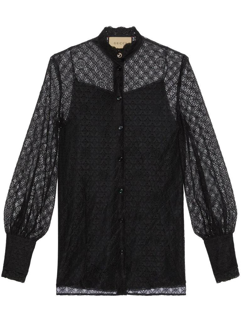 商品Gucci|GUCCI - Gg Lace Shirt,价格¥12415,第1张图片