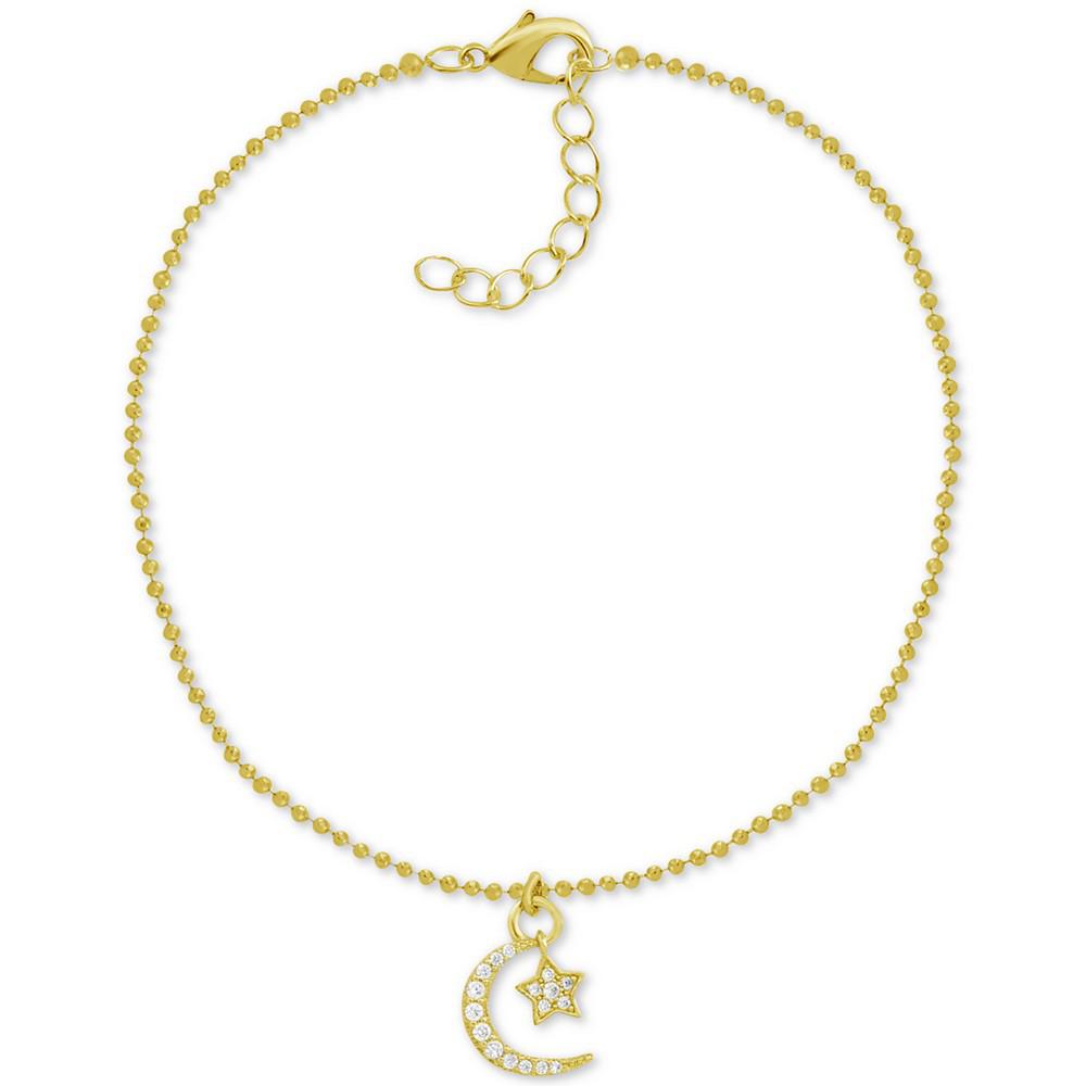 And Now This Crystal Star & Moon Charm Anklet in Gold-Plate商品第1张图片规格展示