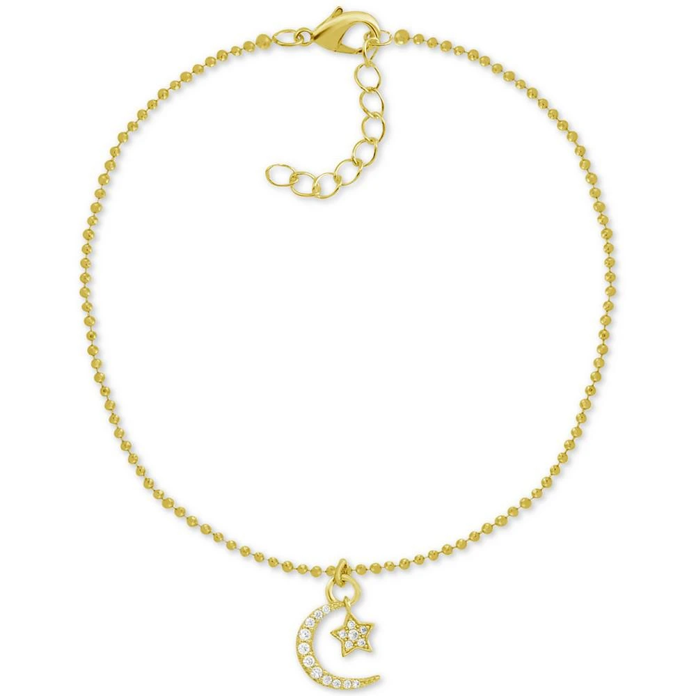 商品Essentials|And Now This Crystal Star & Moon Charm Anklet in Gold-Plate,价格¥375,第1张图片