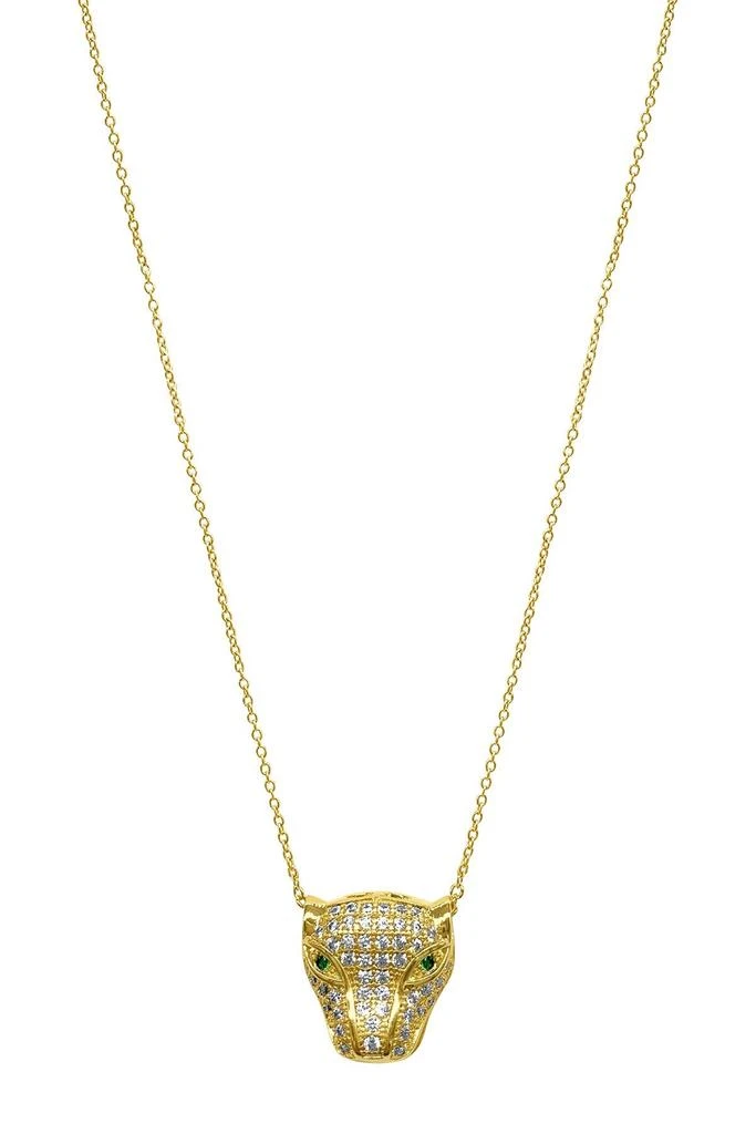 商品ADORNIA|14K Gold Plated Sterling Silver Cubic Zirconia Jaguar Pendant Necklace,价格¥150,第1张图片