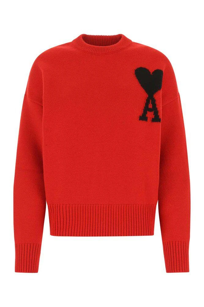 商品AMI|AMI Logo Intarsia Crewneck Knitted Jumper,价格¥2677,第1张图片