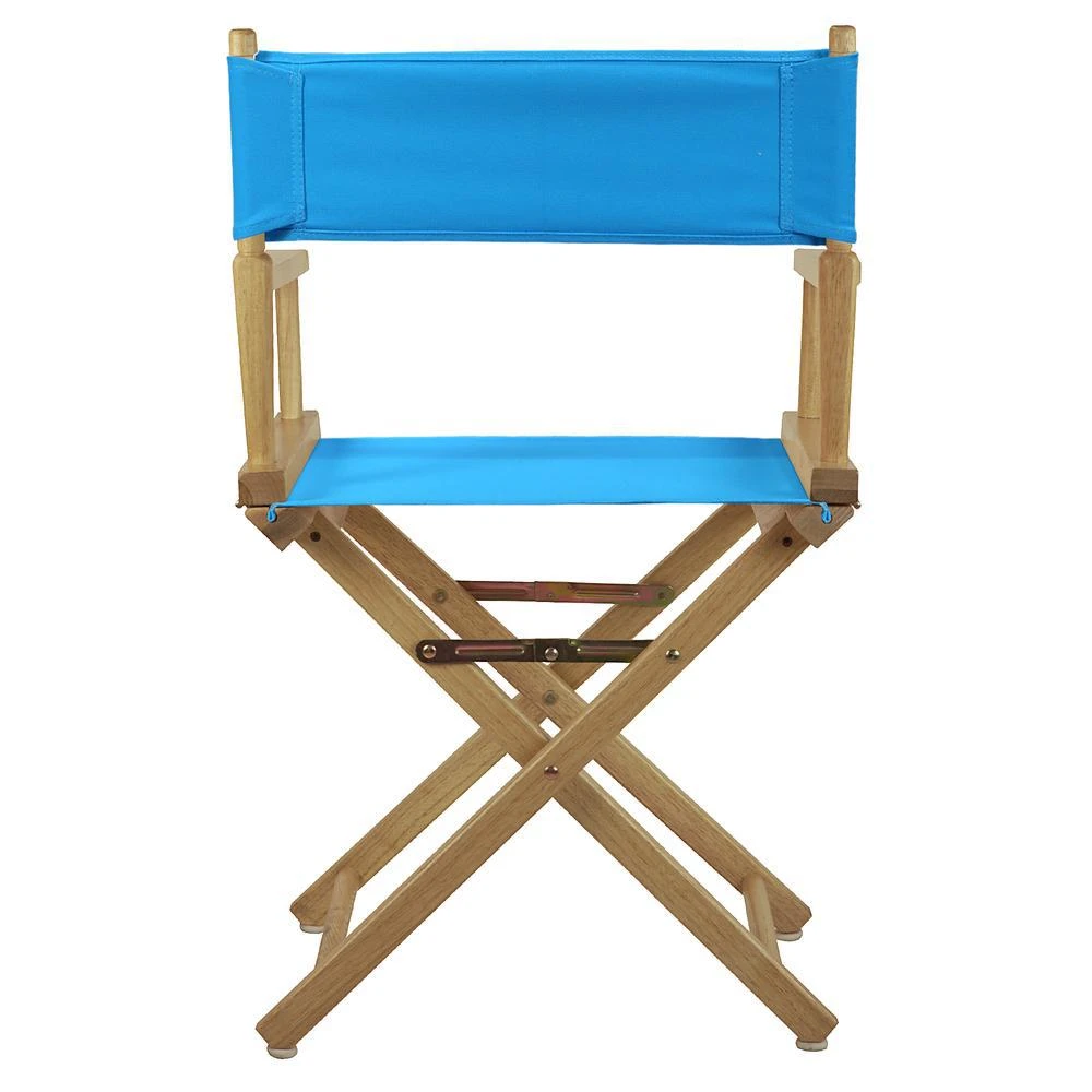 商品Casual Home|18" Director's Chair Natural Frame-Turquoise Canvas,价格¥672,第4张图片详细描述