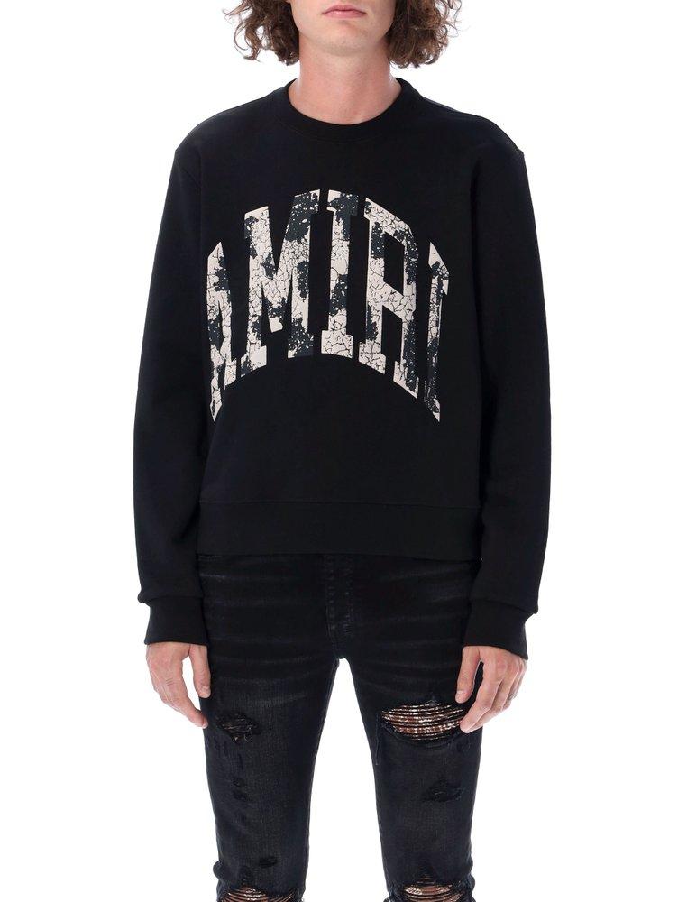 Amiri Distressed Logo Printed Crewneck Sweatshirt商品第1张图片规格展示