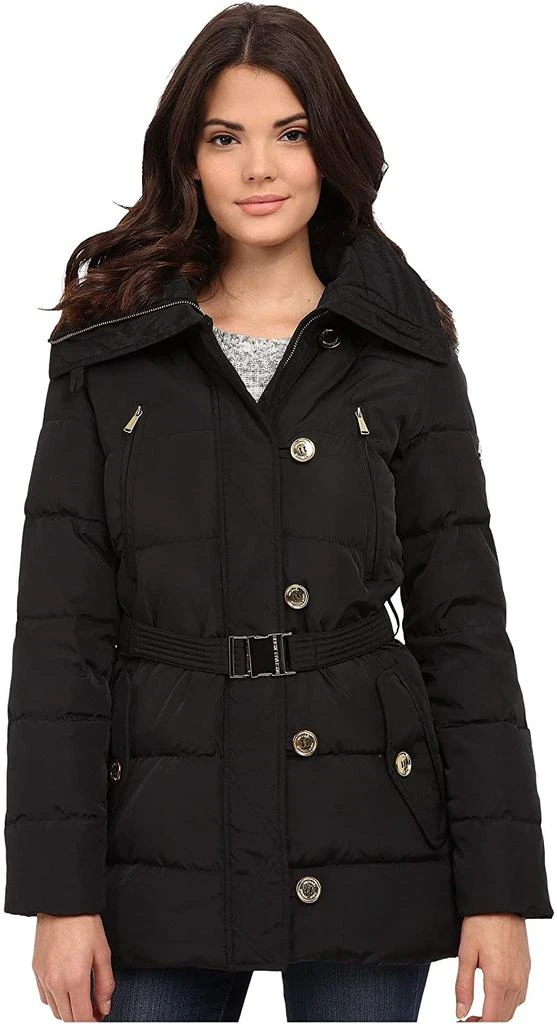 商品Michael Kors|Michael Kors Fur Trim Hooded Down Coat-Black,价格¥987,第2张图片详细描述