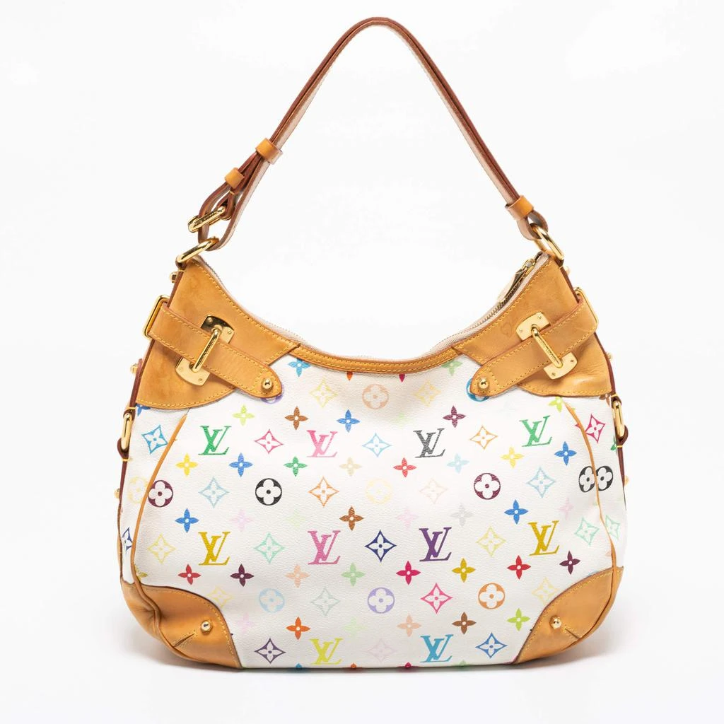 商品[二手商品] Louis Vuitton|Louis Vuitton White Multicolor Monogram Canvas And Leather Greta Bag,价格¥10101,第4张图片详细描述