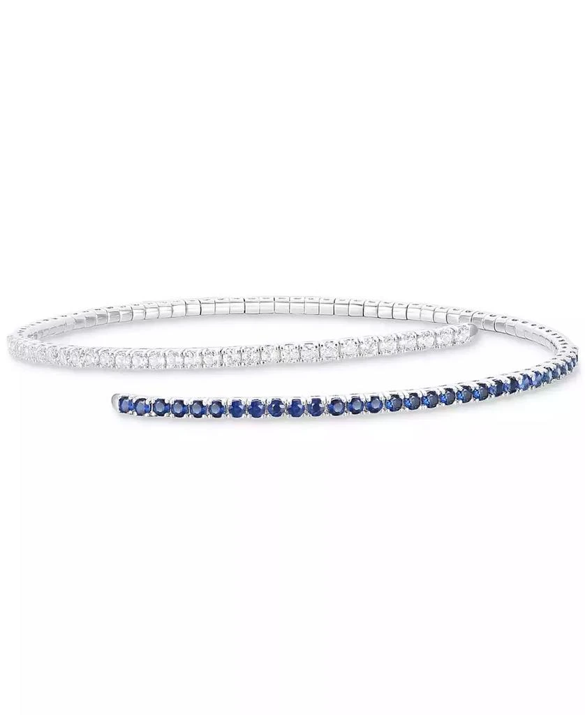 商品Macy's|Sapphire (1-1/5 ct. t.w.) & Diamond (1 ct. t.w.) Flex Wrap Bracelet 14k White Gold,价格¥12564,第1张图片