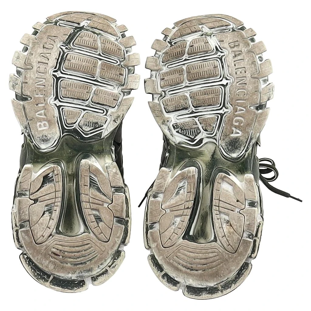 Faded Track Sneakers in Green Polyurethane 商品