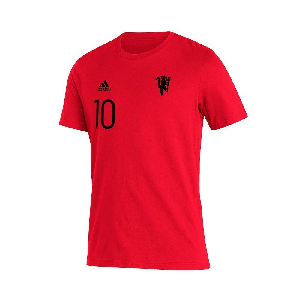 商品Adidas|Men's Marcus Rashford Red Manchester United Name and Number Amplifier T-shirt,价格¥181,第3张图片详细描述
