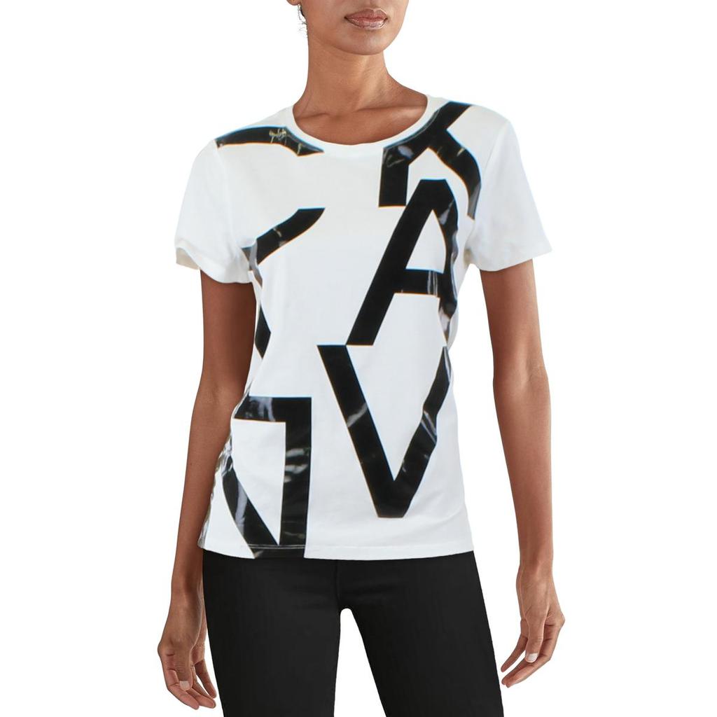 Calvin Klein Womens Crewneck Short Sleeve Graphic T-Shirt商品第1张图片规格展示