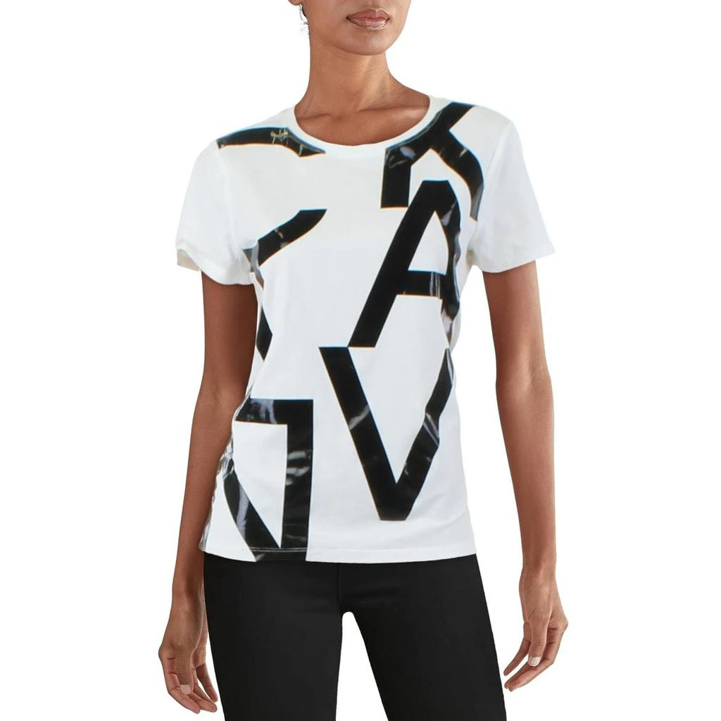 商品Calvin Klein|Calvin Klein Womens Crewneck Short Sleeve Graphic T-Shirt,价格¥115,第1张图片