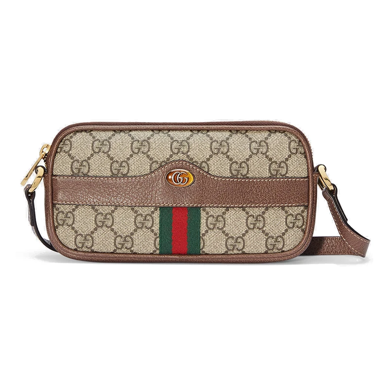 商品Gucci|GUCCI/古驰 Ophidia系列 GG Supreme 米色帆布迷你单肩斜挎包 59866496IWS8745,价格¥5756,第1张图片