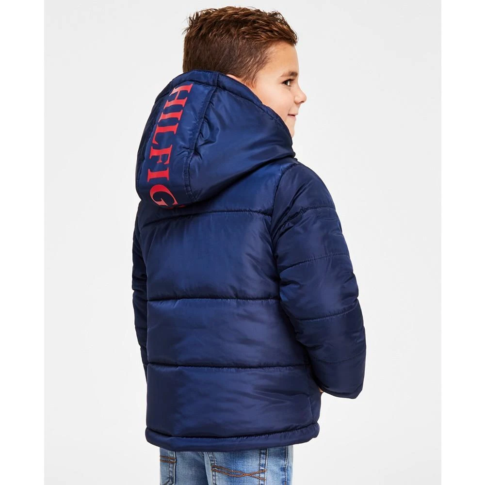 商品Tommy Hilfiger|Toddler and Little Boys Pieced Puffer Jacket,价格¥331,第2张图片详细描述