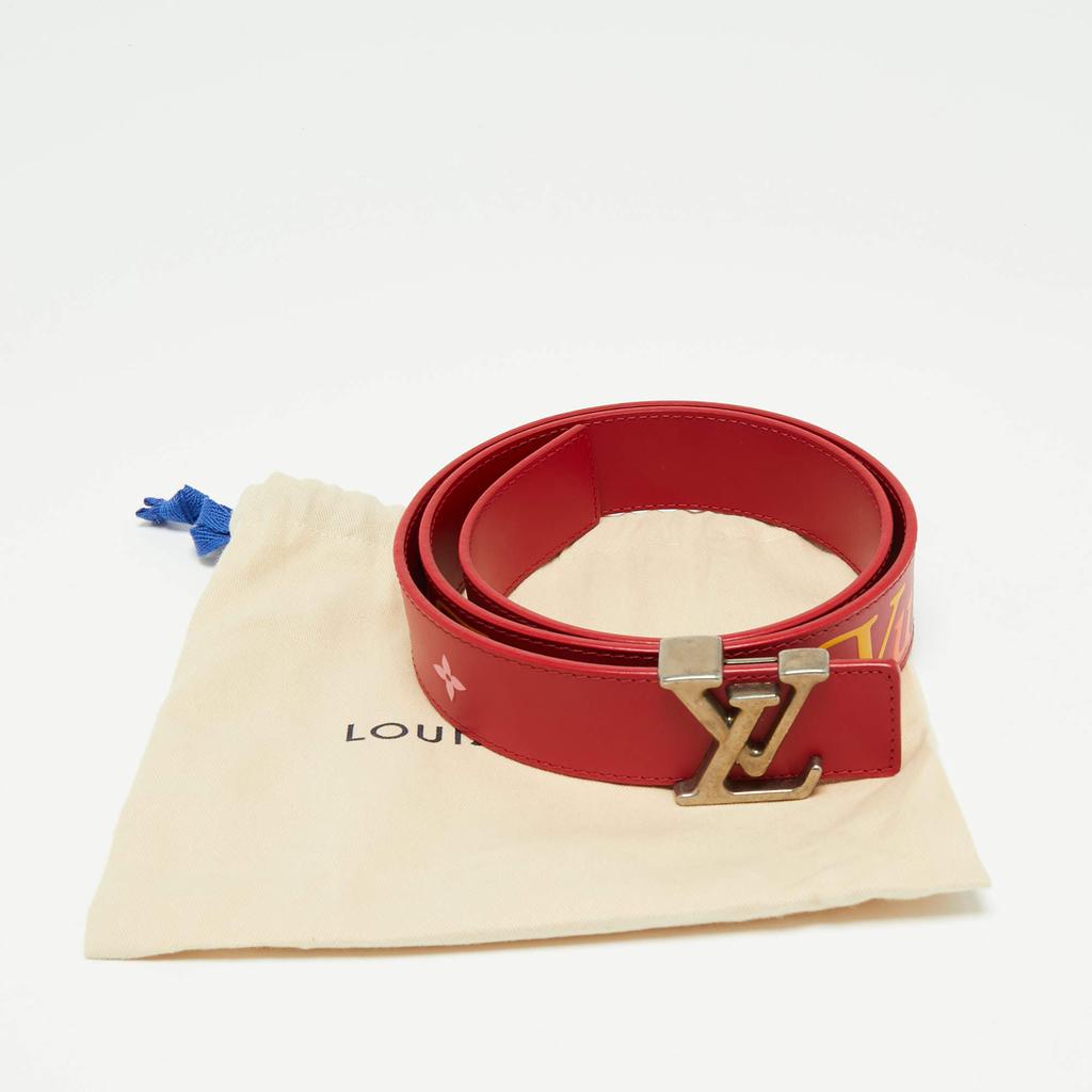 Louis Vuitton Red Leather New Wave Belt 85CM商品第5张图片规格展示