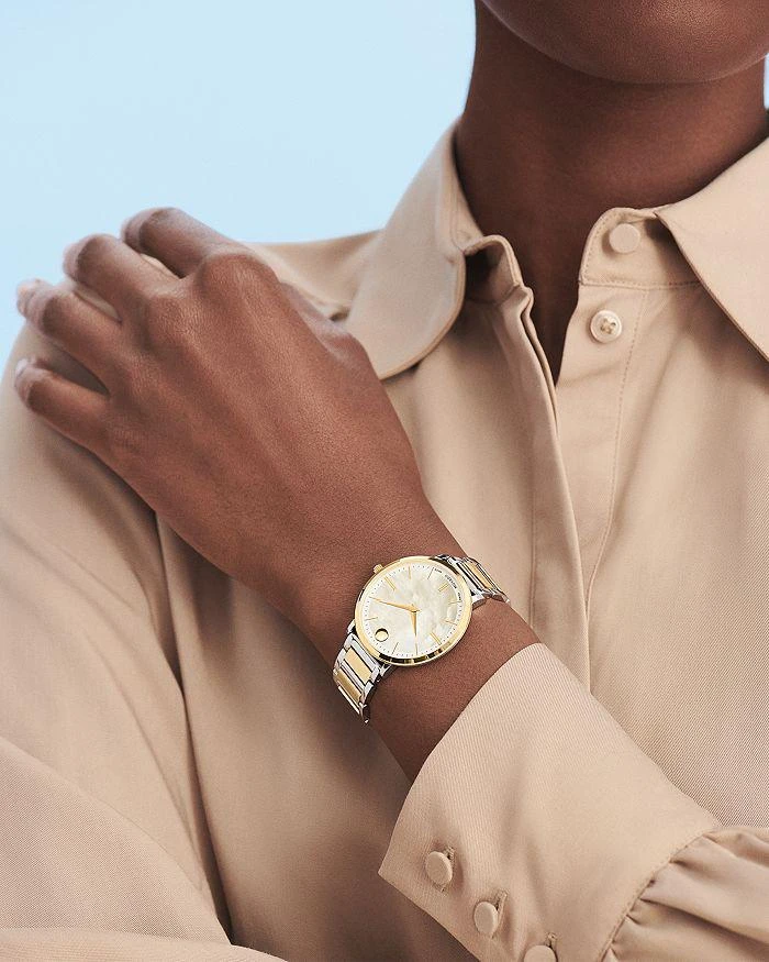 商品Movado|Ultra Slim Two-Tone Watch, 35mm,价格¥5156,第4张图片详细描述