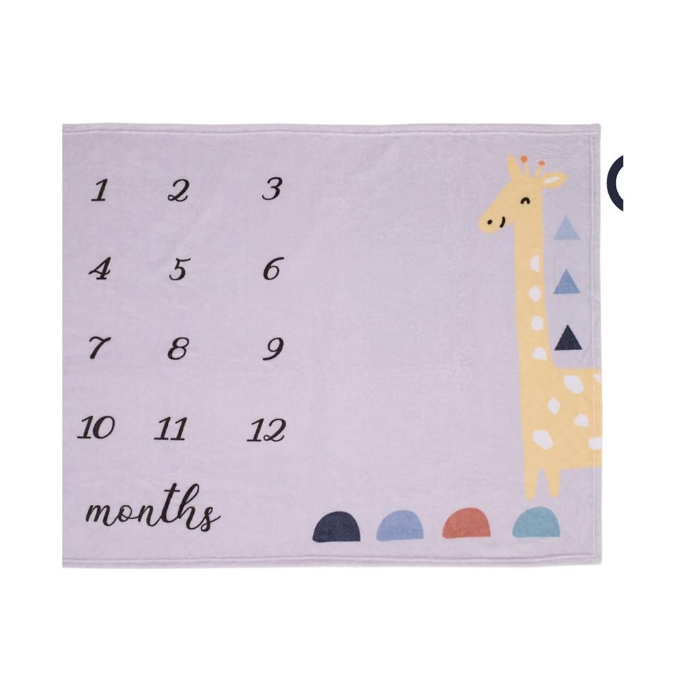 Modern Jungle Pals Giraffe Baby Milestone Blanket商品第1张图片规格展示