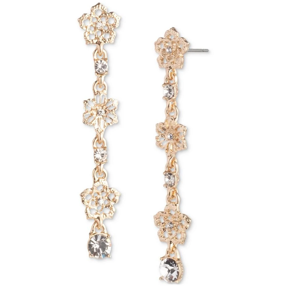 商品MARCHESA|Gold-Tone Crystal Butterfly Linear Drop Earrings,价格¥171,第1张图片