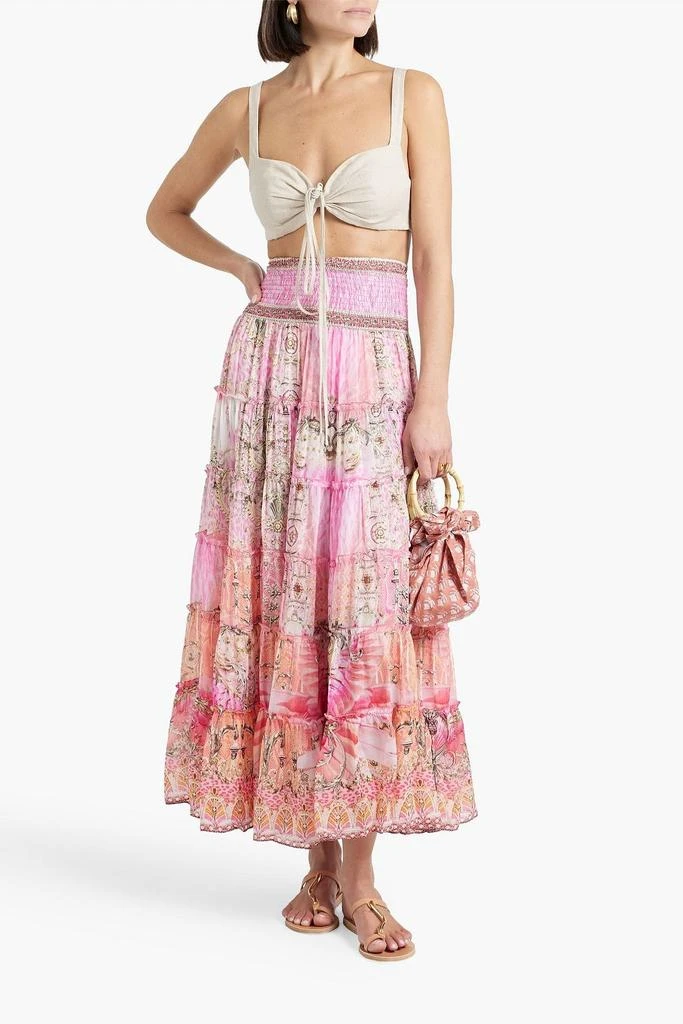 商品Camilla|Tiered printed silk-chiffon maxi skirt,价格¥1807,第2张图片详细描述