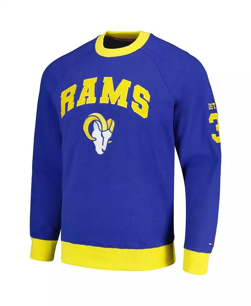 商品Tommy Hilfiger|Men's Royal Los Angeles Rams Reese Raglan Tri-Blend Pullover Sweatshirt,价格¥501,第3张图片详细描述