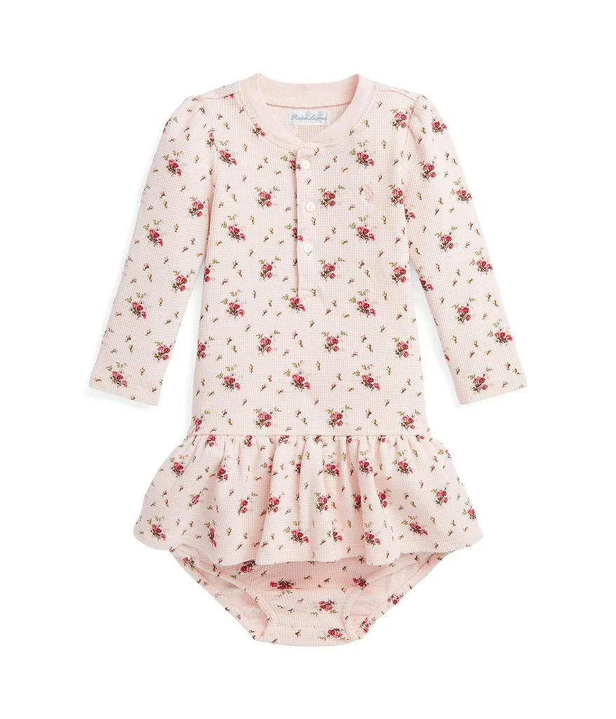 商品Ralph Lauren|Floral Waffle Henley Dress & Bloomer (Infant),价格¥220,第1张图片