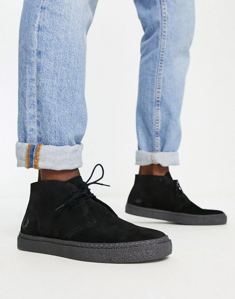 商品Fred Perry|Fred Perry Hawley suede desert boots in black,价格¥815,第1张图片