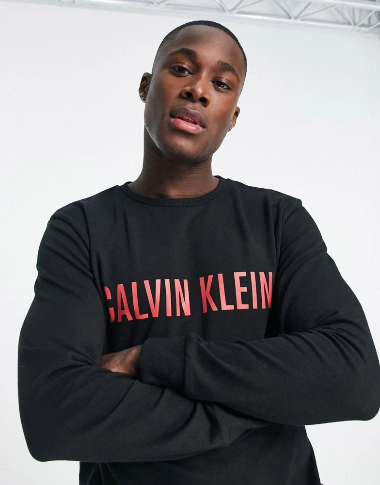 商品Calvin Klein|Calvin Klein Intense Power lounge sweatshirt in black,价格¥234,第4张图片详细描述