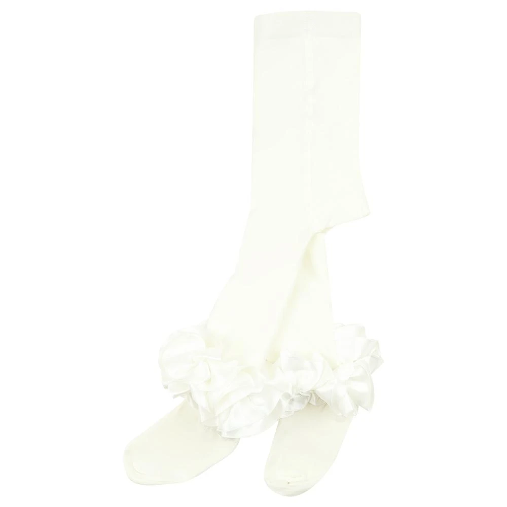 商品Caramelo Kids|Cotton Ruffle Tights Ivory,价格¥48,第3张图片详细描述