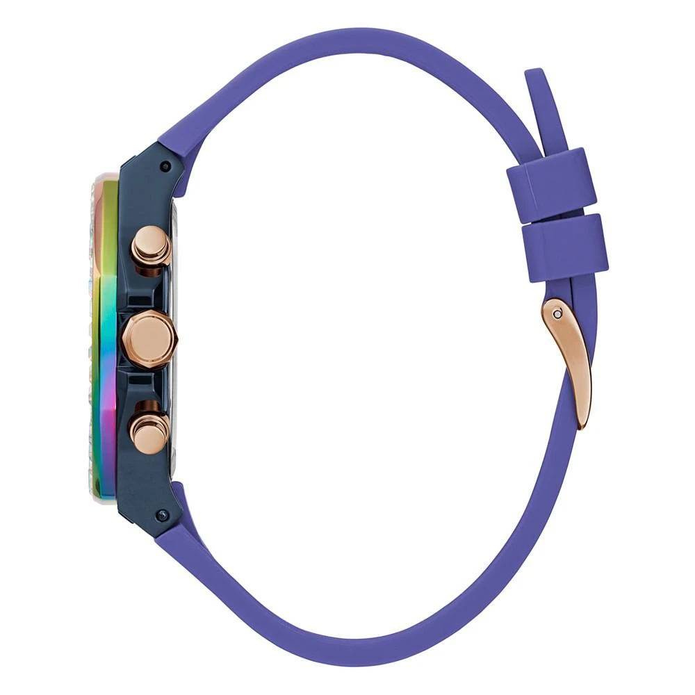 商品GUESS|Women's Navy Glitz Genuine Leather, Silicone Strap, Multi-Function Watch, 40mm,价格¥1127,第2张图片详细描述