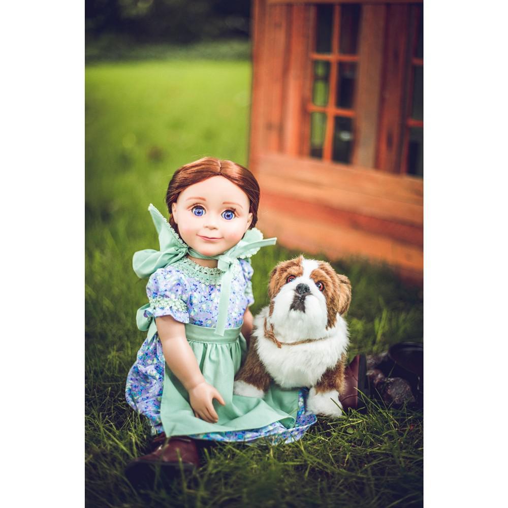商品The Queen's Treasures|18" Doll Clothes, Little House on The Prairie 3 Piece Calico Summer Dress, Hat, and Apron, Fits American Girl Dolls,价格¥94,第5张图片详细描述