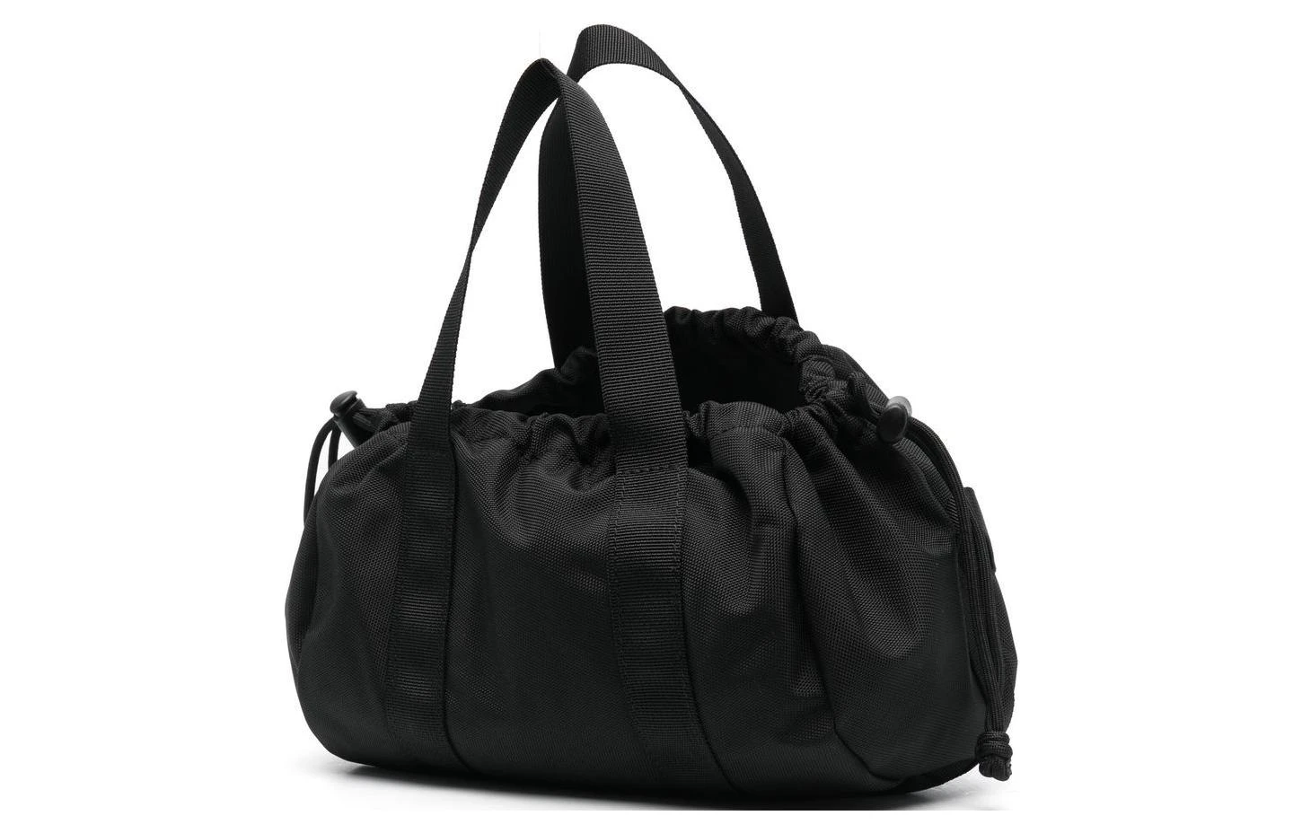 商品[国内直发] Alexander Wang|alexander wang亚历山大王 纯色字母Logo徽标两个圆形顶部提手抽绳开合 涤纶 单肩斜挎手提包 女款 黑色,价格¥3842,第3张图片详细描述