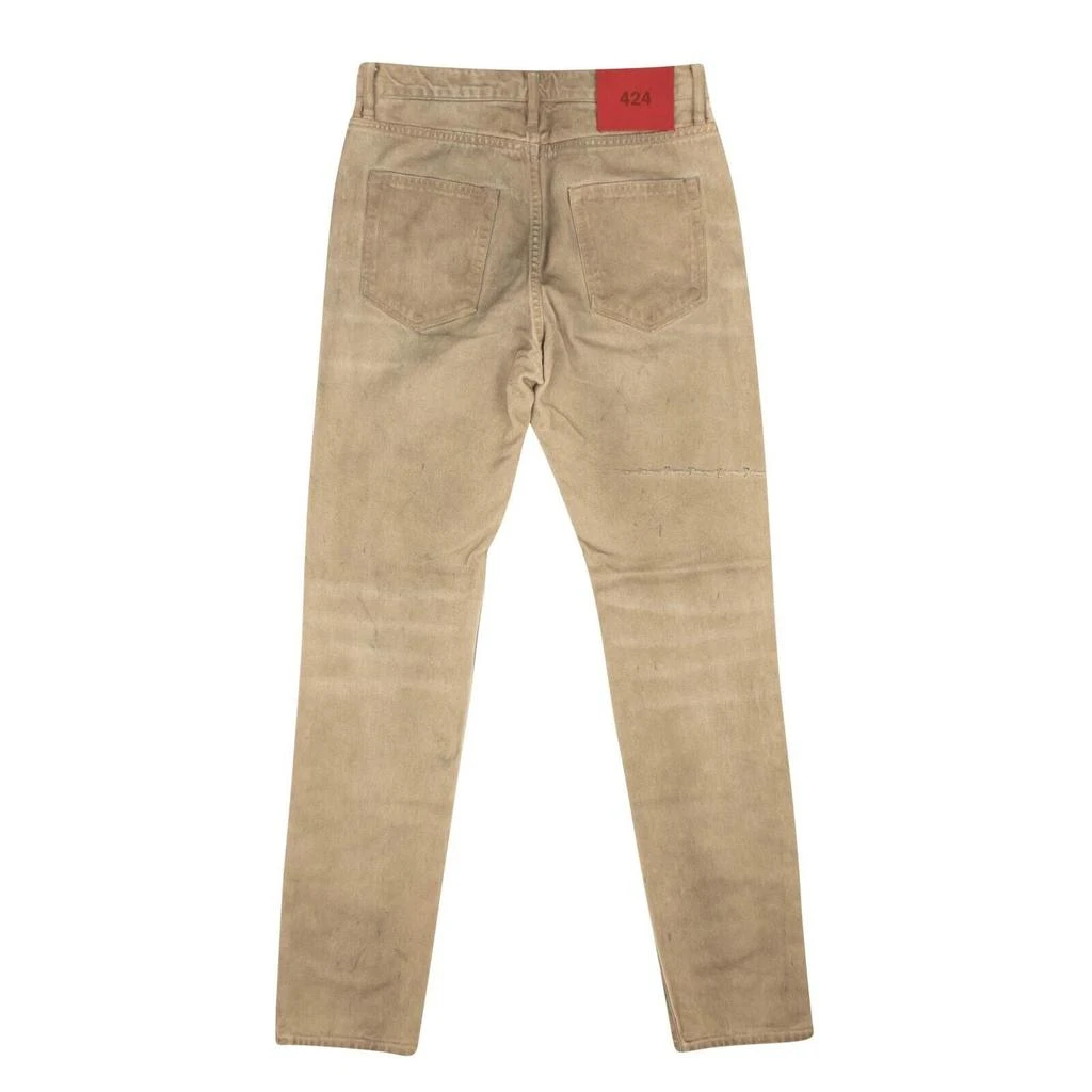 商品424 ON FAIRFAX|424 On Fairfax Slim Fit Jeans - Brown,价格¥342,第2张图片详细描述