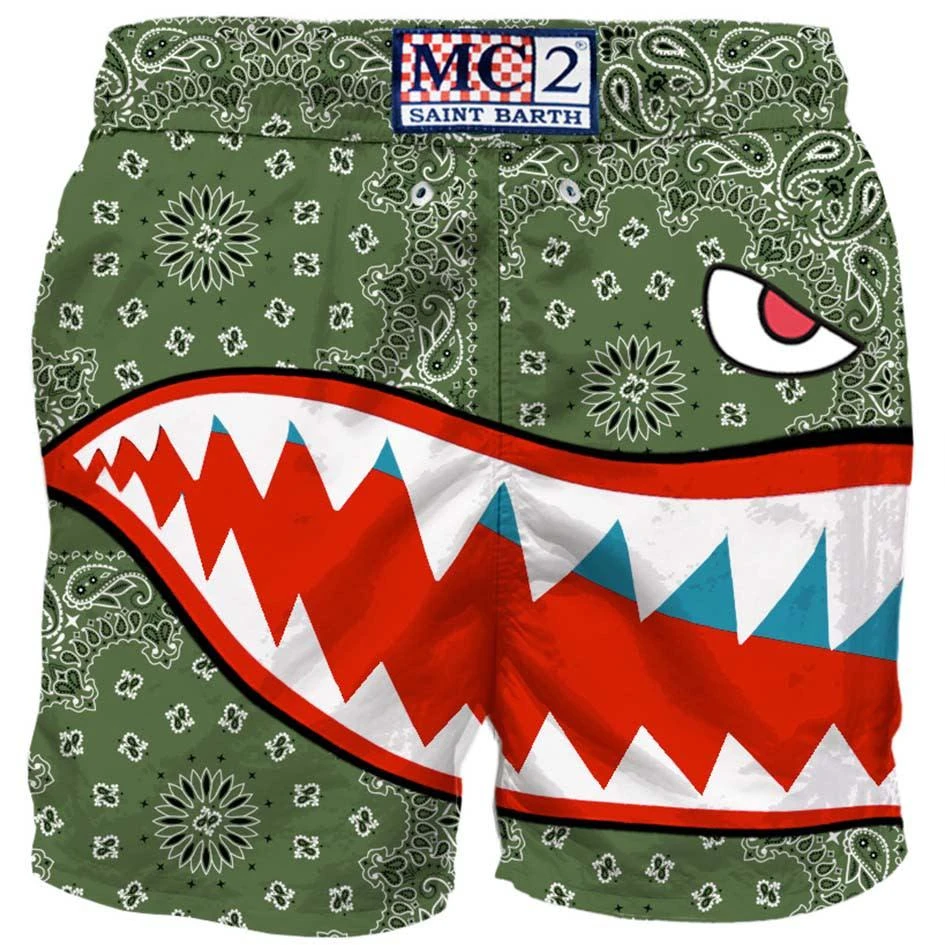 商品Mc2 Saint Barth|Man Swim Shorts With Shark Print,价格¥1299,第2张图片详细描述