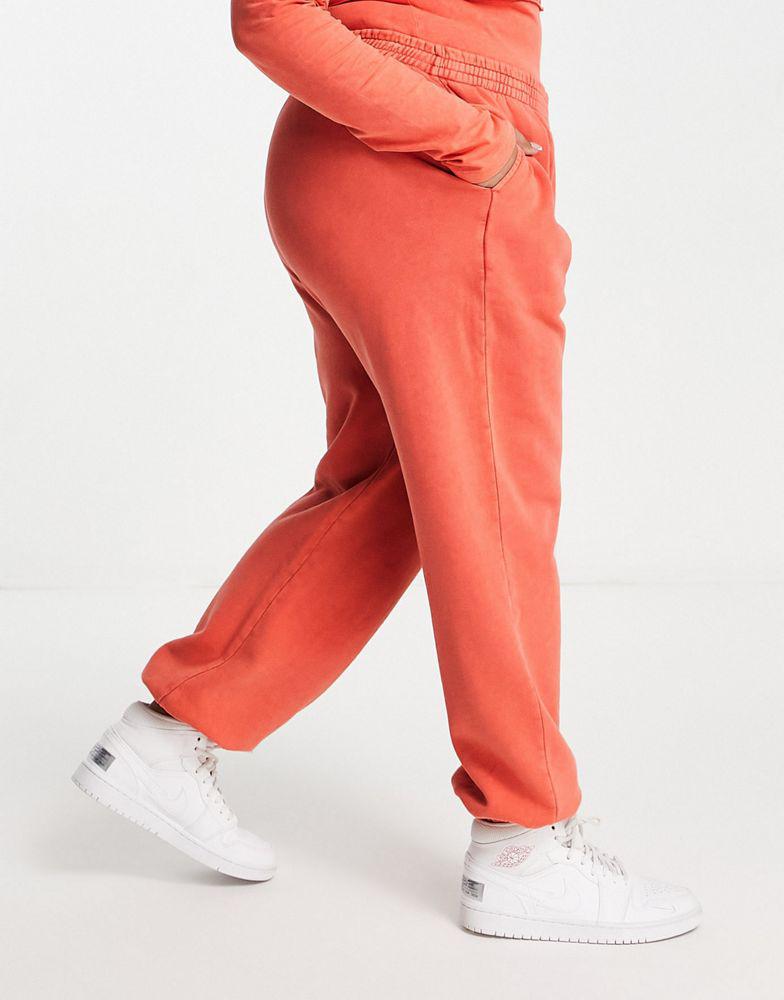 ASOS DESIGN Curve washed oversized jogger in red商品第4张图片规格展示
