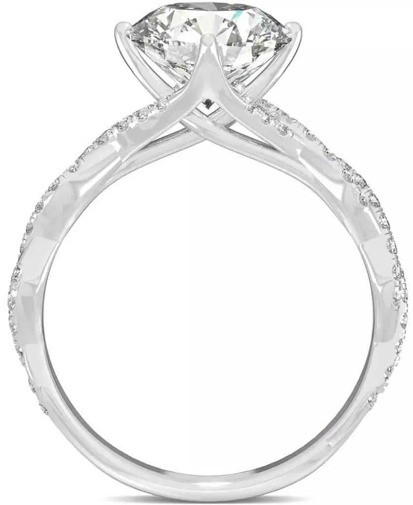 商品Charles & Colvard|Moissanite Twist Engagement Ring (2-1/3 ct. t.w. DEW) in 14k White Gold,价格¥12182,第4张图片详细描述