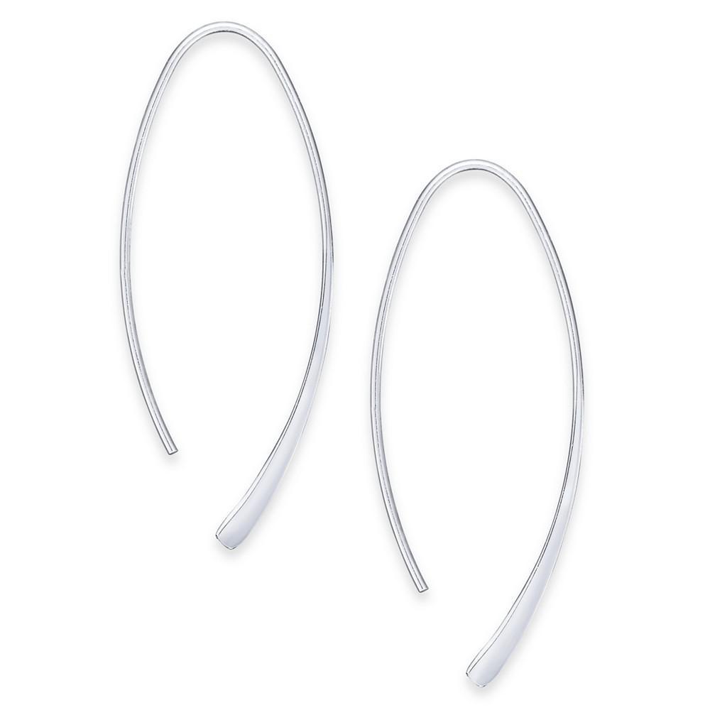 商品Essentials|Large Silver Plated Polished Wire Threader Earrings,价格¥149,第1张图片