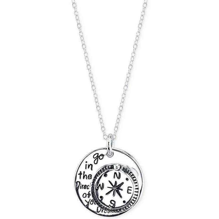 商品Unwritten|Compass Pendant Necklace in Sterling Silver,价格¥300,第1张图片