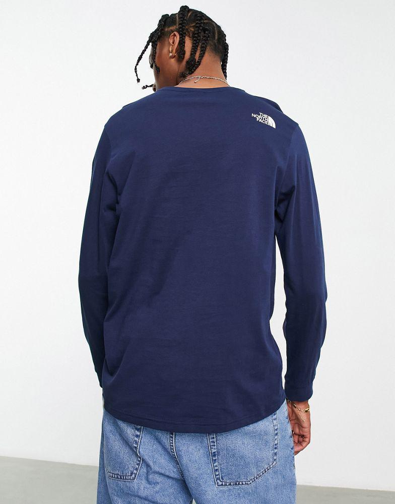 The North Face Simple Dome long sleeve t-shirt in navy商品第2张图片规格展示