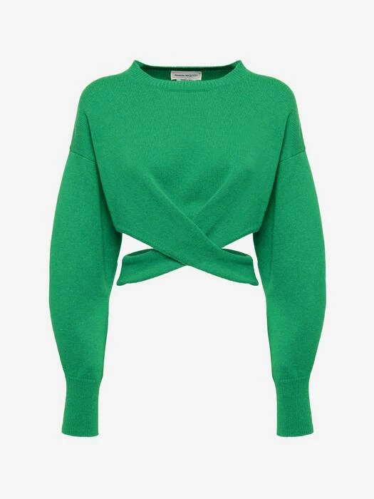 商品[国内直发] Alexander McQueen|ALEXANDER MCQUEEN 绿色女士针织衫/毛衣 758586-Q1A6W-3032,价格¥8105,第1张图片