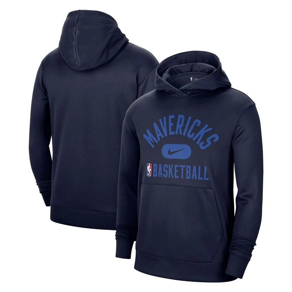 商品NIKE|Men's Navy Dallas Mavericks 2021-2022 Spotlight On Court Performance Practice Pullover Hoodie,价格¥528,第1张图片