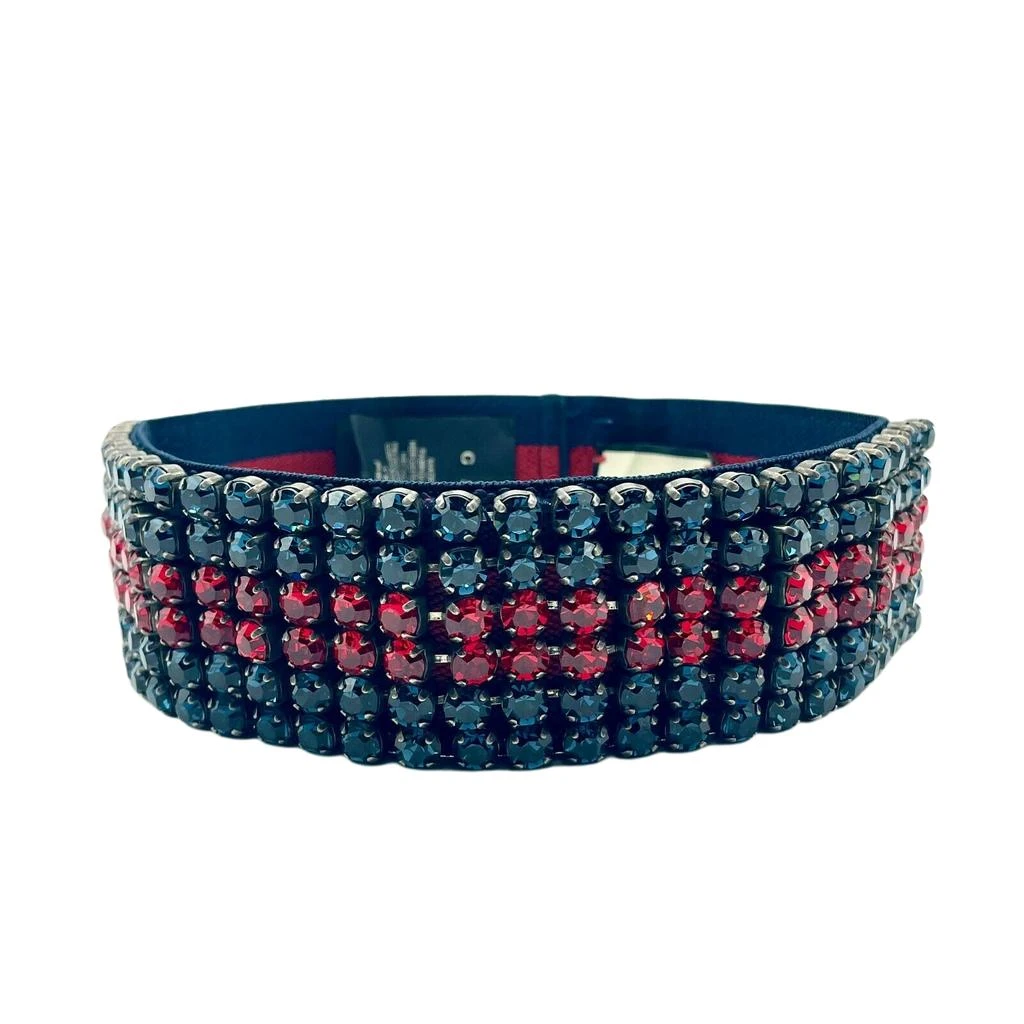商品Gucci|Gucci Women's Web Elastic Headband with Crystals M/57,价格¥3754,第1张图片