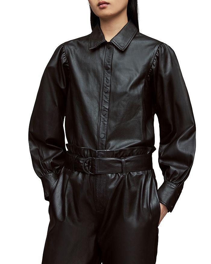 商品ALL SAINTS|Bella Leather Shirt,价格¥2821,第3张图片详细描述