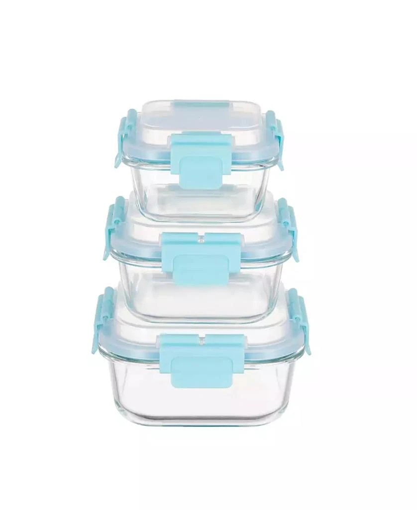 商品Genicook|3 Pc Square Container Hi-Top Lids with Pro Grade Removable Lockdown Levers Set,价格¥170,第1张图片