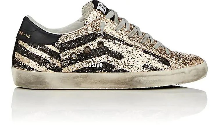 商品Golden Goose|Superstar Glitter Flag Sneakers,价格¥1926,第1张图片