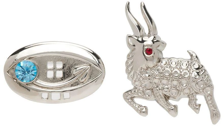 商品CHOPOVA LOWENA|Silver Deer & Oval Earrings,价格¥563,第1张图片