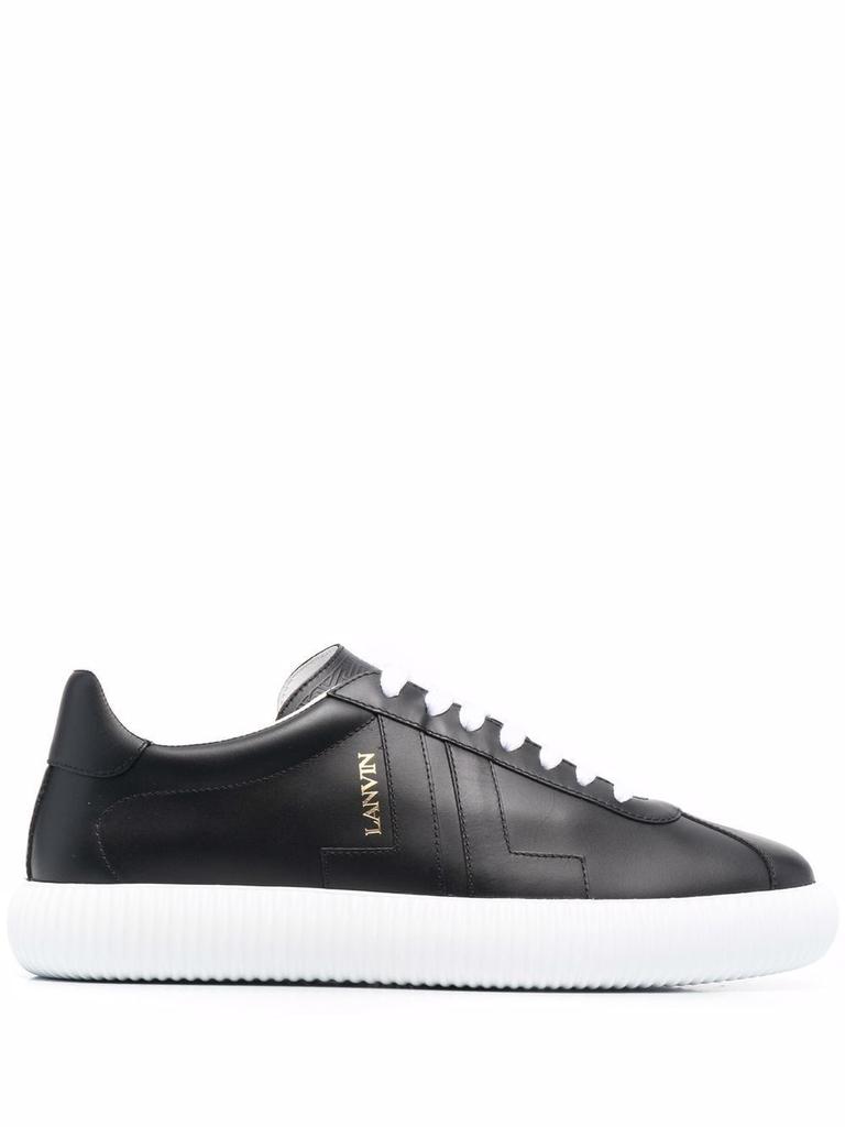 Lanvin Men's  Black Leather Sneakers商品第1张图片规格展示